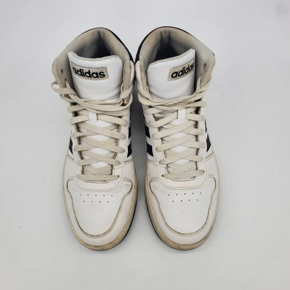 Adidas Shoe Mens 10.5 Neo Hoops 2.0 BB7208 White Black Casual Sneakers